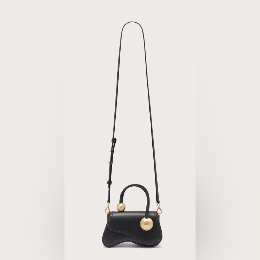 NWT $398 CULT GAIA Kazia Nano Crossbody Leather Bag In Black - Picture 8 of 12